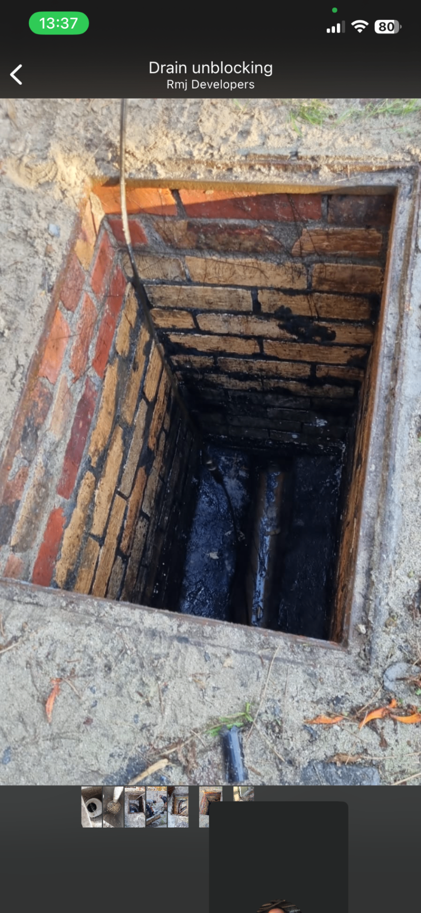 Open inspection chamber during drain service